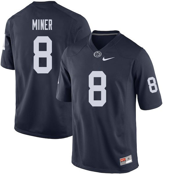 Men #8 Jordan Miner Penn State Nittany Lions College Football Jerseys Sale-Navy